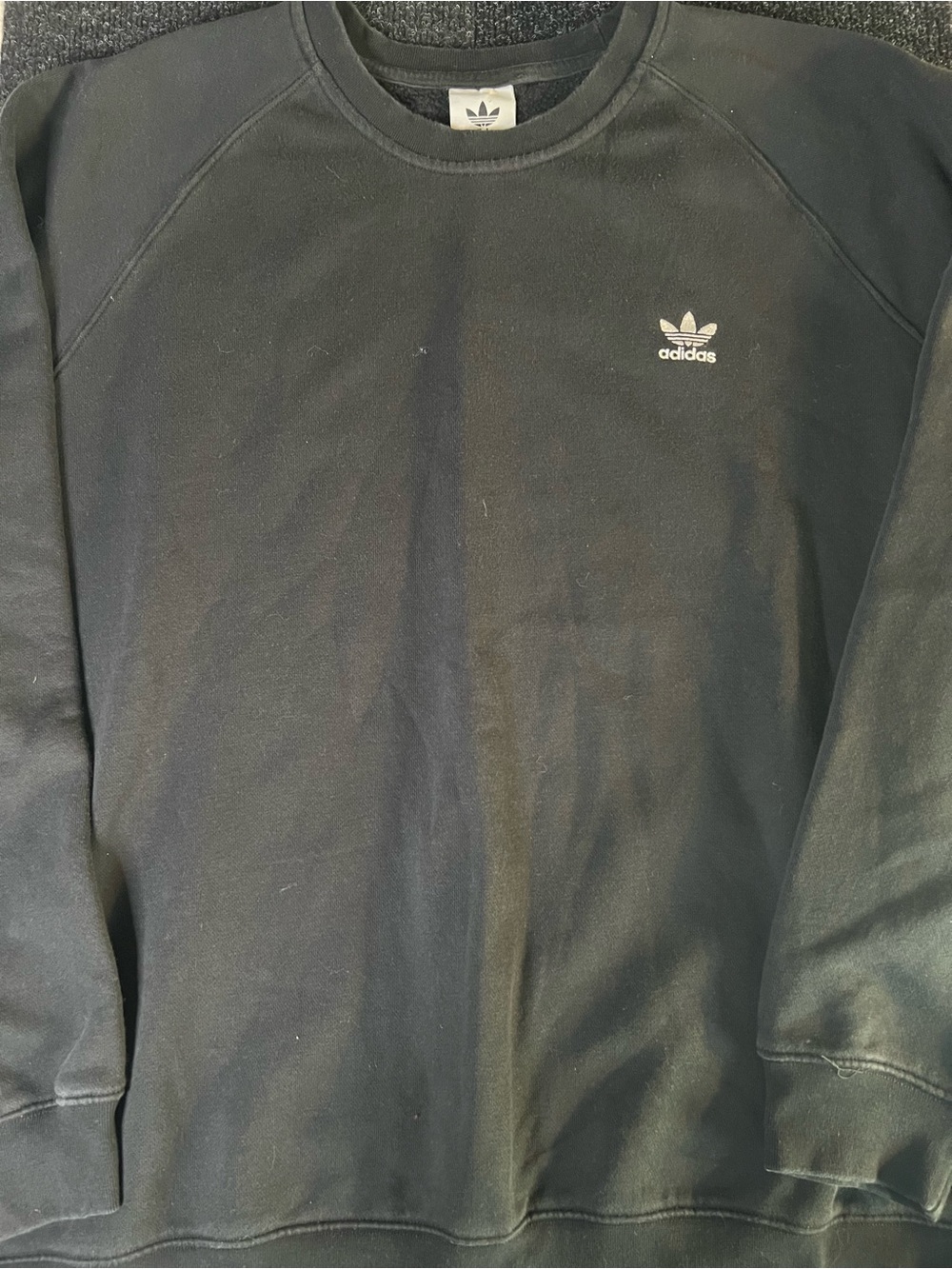 adidas Black Crewneck with White Trefoil Logo